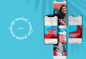  Smartphone Screens and Editable Background Mockup