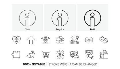 Love glasses, Upload and Animal tested line icons. Pack of Special offer, Romantic gift, Wifi icon. Info, Windmill, Co2 gas pictogram. Leadership, Refresh, Presentation board. Line icons. Vector