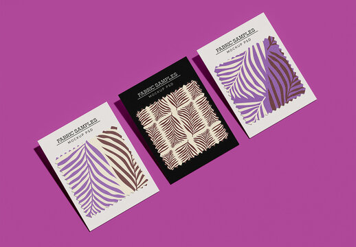 Folded Fabric Swatches Mockups