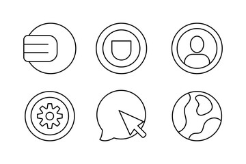 Mobile App Essentials Vector Set Icon Templates for User Interfaces