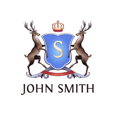 Fototapeta premium Heraldry Logo with Deers