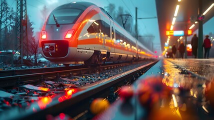 HighSpeed Train at Modern German Railway Station A Symbol of Efficient Transportation