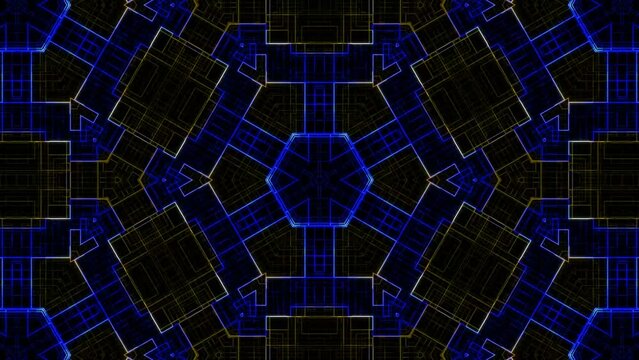 Futuristic Geometric Hexagon Dimension Abstract Animated Science Texture Motion Graphics Abstract DJ Event Digital Technology Animation VJ Loop Visuals Video Background for Event