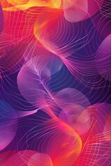 Obraz premium Dynamic Purple, Red & Yellow Soccer Jersey Design Pattern for Sublimation with Circular Shapes and Lines in High-Resolution Digital Illustration
