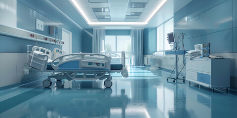 Obraz premium recovery ICU intensive care unit room ward background