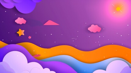 Colorful wavy background with paper cut style. Abstract colorful background vector. Illustrations