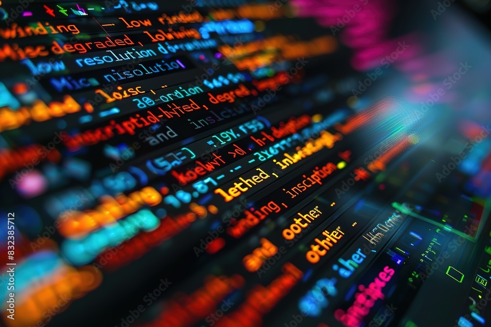 Poster a computer screen with a lot of code on it