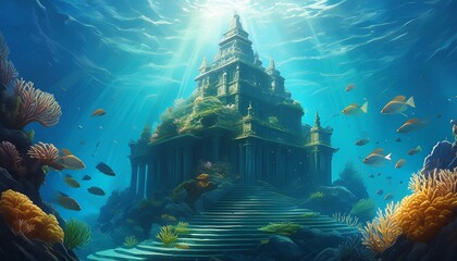 underwater temple complex