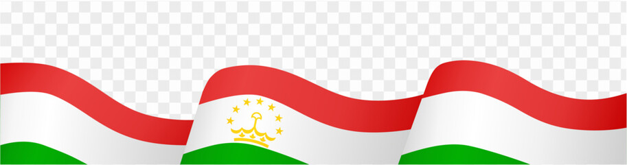 Tajikistan flag wave isolated on png or transparent background vector illustration.