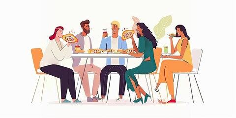 Group of Friends Dining in a Cozy Setting