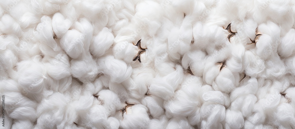 Fototapete a visually appealing image with a copy space that showcases the intricate texture of white cotton
