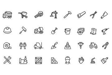 Icon set - Construction. Home improvement icon set. Contains a repair tool icon.