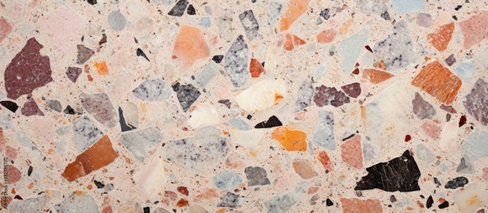 Aufkleber A polished stone texture and background resembling terrazzo can be seen in the copy space image