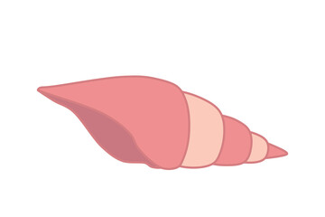 Cute cartoon shell. Isolated vector element.
