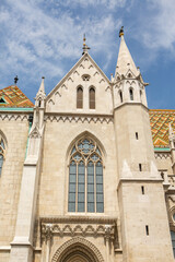 Very beautiful and colorful street in Budapest, the capital of Hungary. Street life in European city.