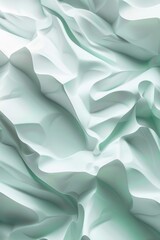 Fototapeta premium A background featuring a three-dimensional abstract pattern in shades of white and light green, created using Generative AI technology.