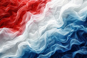 Obraz premium The background was adorned with a fabric in red, white, and blue hues, showcasing the art created by a Generative AI.