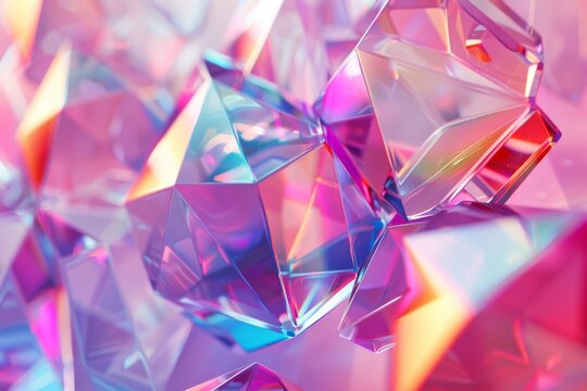 Exploring the depths of abstract geometry: a study on iridescent textures and liquid 3d renders