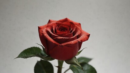  The purity and simplicity of a single red rose against a white background ai_generated