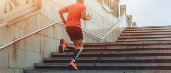 Portrait of a middle age man wearing a sport Jogging in the city on the morning of the weekend. The rush will make the body relax, have fun. And burn fat excess. Heart has a good blood pump