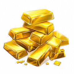 gold bullion golden luxury business. illustration