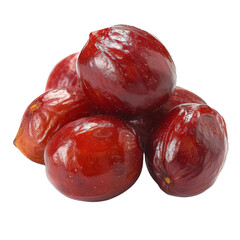 Obraz premium A close-up of a pile of shiny red dates