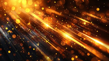 Fototapeta premium Vibrant Yellow and Black Background With Bright Lights