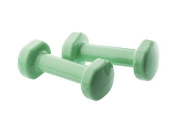 gym fitness dumbbells isolated on white background with clipping path - without shadow.