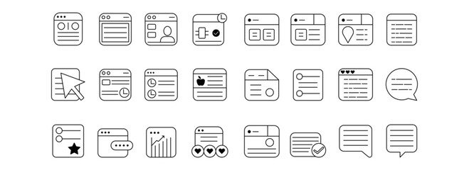 Information and Document Vector Set Icon Templates for Messaging Apps