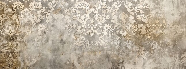 An elegant, damask pattern background with rich textures and muted tones.