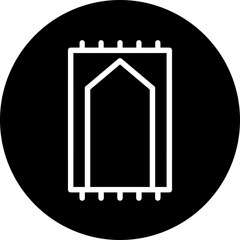 prayer rug Line White Circle Black Icon Design