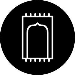 prayer mat Vector Line White Circle Black Icon Design