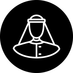 traditional arabic dress man Line White Circle Black Icon Design