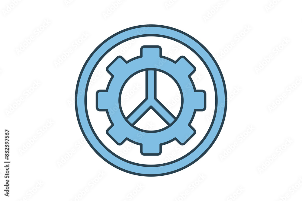 Poster system preferences icon. icon related to setup and setting. suitable for web site, app, user interfa