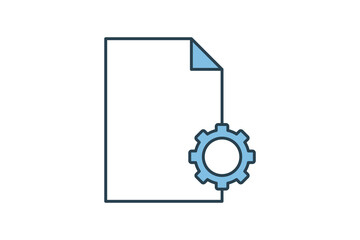 Configuration file icon. icon related to setup and setting. suitable for web site, app, user interfaces, printable etc. flat line icon style. simple vector design editable