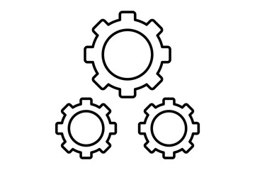 Gear icon. icon related to setup and setting. suitable for web site, app, user interfaces, printable etc. line icon style. simple vector design editable