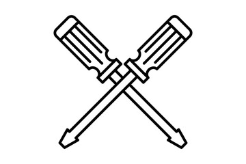 Screwdriver icon. icon related to setup and setting. suitable for web site, app, user interfaces, printable etc. line icon style. simple vector design editable