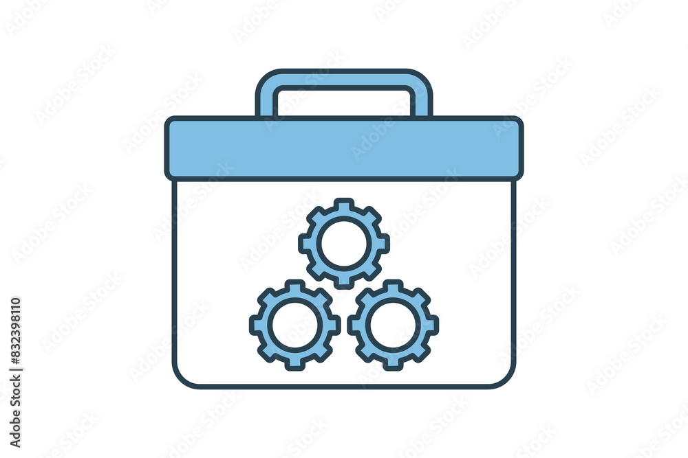 Poster toolbox icon. icon related to setup and setting. suitable for web site, app, user interfaces, printa