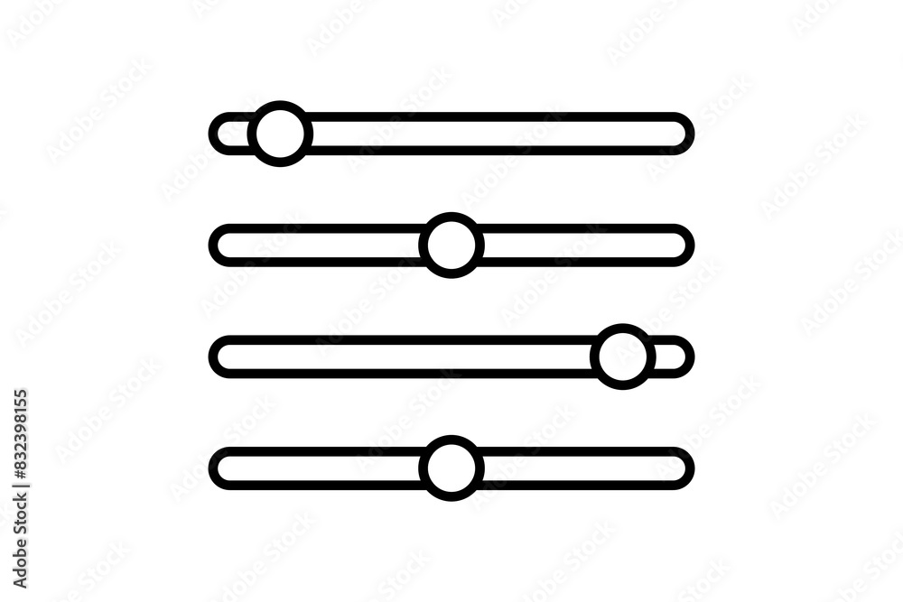 Poster slider controls icon. icon related to setup and setting. suitable for web site, app, user interfaces