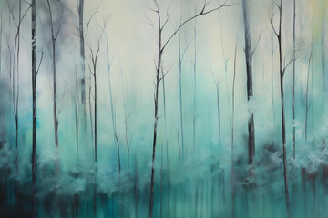 Fototapeta premium hopeful forest fog. generative ai