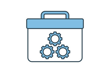 Toolbox icon. icon related to setup and setting. suitable for web site, app, user interfaces, printable etc. flat line icon style. simple vector design editable