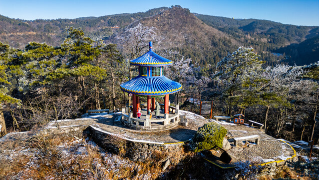 Aerial of Hanpo Pass, Mount Lu (Lushan), UNESCO World Heritage Site, Jiujiang, Jiangxi, China