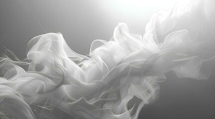 Fototapeta premium Abstract black and white smoke on black background, monochrome. 