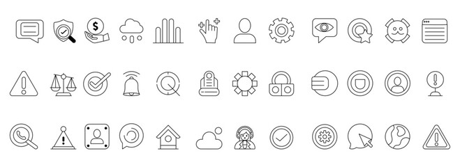 Mobile App Essentials Vector Set Icon Templates for User Interfaces