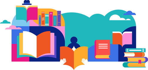 Books and Reading Concept Illustration