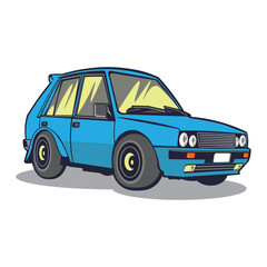 Car cartoon vector illustration flat design style