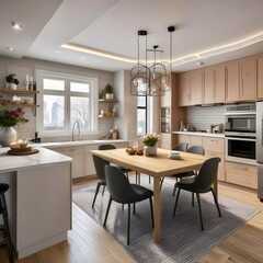 Virtual reality has completely transformed interior design. 3D rendering 