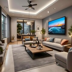 Fototapeta premium Virtual reality has completely transformed interior design. 3D rendering 
