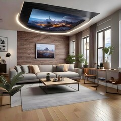 Fototapeta premium Virtual reality has completely transformed interior design. 3D rendering 