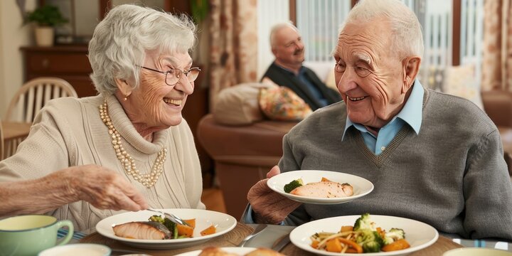 Senior Friends Enjoying a Meal Together